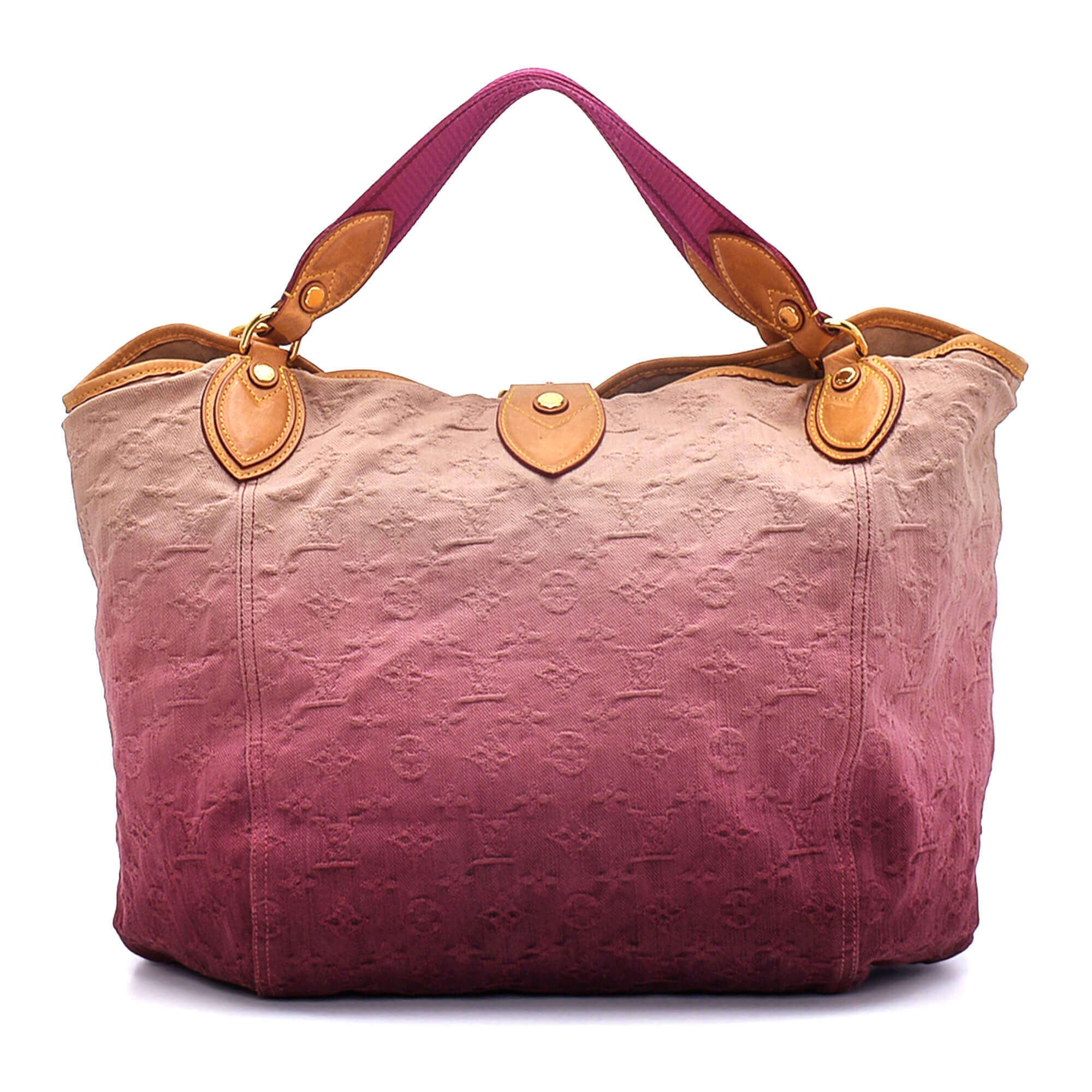 Louis Vuitton - Pink and Beige Gradient Monogram Denim Limited Edition Sunbeam Hobo Bag